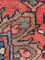 2'4 x 4' Antique coral scatter rug #2113 / 2x4 Vintage Rug - Blue Parakeet Rugs