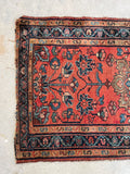 2'4 x 4' Antique coral scatter rug #2113 / 2x4 Vintage Rug - Blue Parakeet Rugs