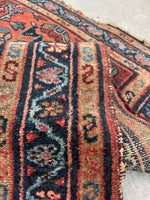 2'4 x 4' Antique coral scatter rug #2113 / 2x4 Vintage Rug - Blue Parakeet Rugs