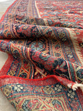7'10 x 11' Antique village Mahal rug #1962ML / 8x11 Vintage rug - Blue Parakeet Rugs