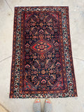 2’10 x 4’7 Antique scatter rug #1963 / 3x5 Vintage rug - Blue Parakeet Rugs