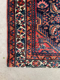 2’10 x 4’7 Antique scatter rug #1963 / 3x5 Vintage rug - Blue Parakeet Rugs