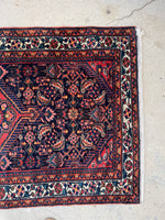 2’10 x 4’7 Antique scatter rug #1963 / 3x5 Vintage rug - Blue Parakeet Rugs