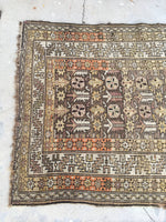 3'8 x 5'3 Antique Caucasian Rug (#763) - Blue Parakeet Rugs
