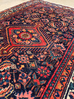 2’10 x 4’7 Antique scatter rug #1963 / 3x5 Vintage rug - Blue Parakeet Rugs