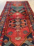 3'1 x 13'10 Antique Persian Runner #681 / 3x14 Vintage Runner - Blue Parakeet Rugs