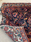 2’10 x 4’7 Antique scatter rug #1963 / 3x5 Vintage rug - Blue Parakeet Rugs