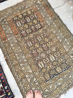 3'8 x 5'3 Antique Caucasian Rug (#763) - Blue Parakeet Rugs