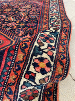 2’10 x 4’7 Antique scatter rug #1963 / 3x5 Vintage rug - Blue Parakeet Rugs