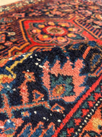2’10 x 4’7 Antique scatter rug #1963 / 3x5 Vintage rug - Blue Parakeet Rugs