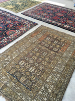 3'8 x 5'3 Antique Caucasian Rug (#763) - Blue Parakeet Rugs