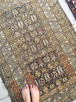 3'8 x 5'3 Antique Caucasian Rug (#763) - Blue Parakeet Rugs
