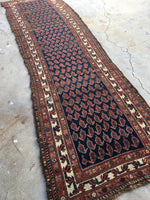3'5 x 11'6 Antique village paisley field runner (#532) - Blue Parakeet Rugs