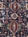 7'9 x 11'2 Antique Persian Heriz Rug - Blue Parakeet Rugs
