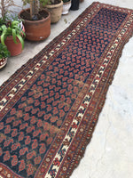 3'5 x 11'6 Antique village paisley field runner (#532) - Blue Parakeet Rugs