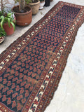 3'5 x 11'6 Antique village paisley field runner (#532) - Blue Parakeet Rugs