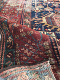 7'9 x 11'2 Antique Persian Heriz Rug - Blue Parakeet Rugs