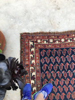 3'5 x 11'6 Antique village paisley field runner (#532) - Blue Parakeet Rugs