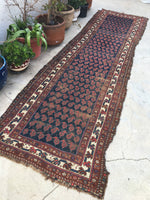 3'5 x 11'6 Antique village paisley field runner (#532) - Blue Parakeet Rugs
