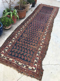 3'5 x 11'6 Antique village paisley field runner (#532) - Blue Parakeet Rugs