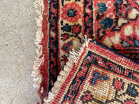 1'10 x 2'6 Antique floral Sarouk mat #2115 / 2x3 Vintage Rug - Blue Parakeet Rugs