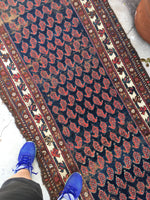 3'5 x 11'6 Antique village paisley field runner (#532) - Blue Parakeet Rugs
