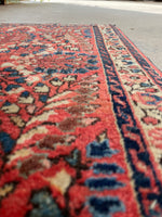 1'10 x 2'6 Antique floral Sarouk mat #2115 / 2x3 Vintage Rug - Blue Parakeet Rugs