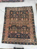 4'7 x 5'10 Antique Bakhtiari Rug / Small Vintage Rug / 5x6 vintage rug (#759) - Blue Parakeet Rugs