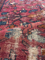 4'5 x 6'6 Antique floral berry ground Malayer rug #2114 / 5x7 Vintage Rug - Blue Parakeet Rugs