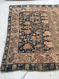 4'7 x 5'10 Antique Bakhtiari Rug / Small Vintage Rug / 5x6 vintage rug (#759) - Blue Parakeet Rugs
