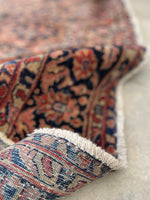 7'6 x 10'2 Antique Blush Sarouk rug #2462 - Blue Parakeet Rugs