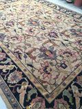 9'7 x 13' Large 1920s Spanish Rug / 10x13 rug - Blue Parakeet Rugs