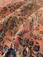 7'6 x 10'2 Antique Blush Sarouk rug #2462 - Blue Parakeet Rugs