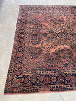 7'6 x 10'2 Antique Blush Sarouk rug #2462 - Blue Parakeet Rugs