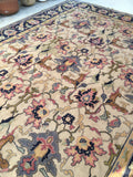 9'7 x 13' Large 1920s Spanish Rug / 10x13 rug - Blue Parakeet Rugs