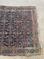 5'2 x 6'9 Square-ish Antique Persian Mahal rug #2655 / 5x7 Navy blue antique rug - Blue Parakeet Rugs
