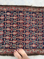 3'7 x 12'2 Antique late 19th Century paisley field rug /  12' Vintage Runner (#766ML) - Blue Parakeet Rugs