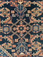 5'2 x 6'9 Square-ish Antique Persian Mahal rug #2655 / 5x7 Navy blue antique rug - Blue Parakeet Rugs