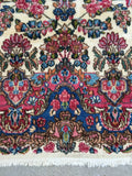 6' x 8'9 Antique 1920s floral design rug (#1112) - Blue Parakeet Rugs