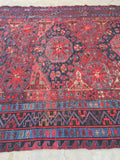 7'8 x 12'4 Antique Soumak Flat weave Rug - Blue Parakeet Rugs