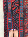 7'8 x 12'4 Antique Soumak Flat weave Rug - Blue Parakeet Rugs
