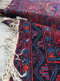 7'8 x 12'4 Antique Soumak Flat weave Rug - Blue Parakeet Rugs