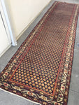 3'6 x 12'9 Antique Runner (#475) / Rug Runner / 13 foot Persian runner - Blue Parakeet Rugs