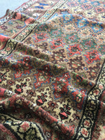 3'6 x 6'4 antique Kurdish rug / small 4x6 rug - Blue Parakeet Rugs