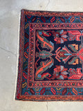 3'5 x 12'6 Antique Persian Malayer Runner #2567 - Blue Parakeet Rugs