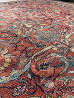 10'2 x 10'8 Square Antique Persian Mahal Rug #2791 - Blue Parakeet Rugs