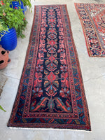 3'5 x 12'6 Antique Persian Malayer Runner #2567 - Blue Parakeet Rugs