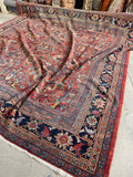 10'2 x 10'8 Square Antique Persian Mahal Rug #2791 - Blue Parakeet Rugs