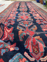 3'5 x 12'6 Antique Persian Malayer Runner #2567 - Blue Parakeet Rugs