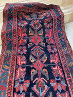 3'5 x 12'6 Antique Persian Malayer Runner #2567 - Blue Parakeet Rugs